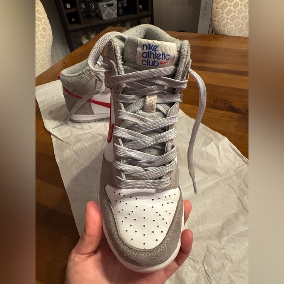 Nike Dunk High Light Smoke Grey Gym Red size 4.5Y - Picture 13 of 16